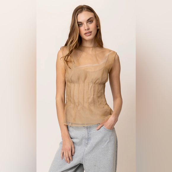 Line & Dot Tops - Line and Dot ELFREDA PLEATED TOP S